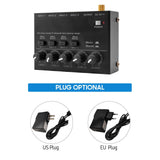 Ultra Low Noise Channel Line Stereo 4 Input 1 Output DC 5V Mini Audio Mixer Microphone Guitar Bass Keyboard Mixers