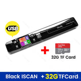 Wifi Wireless Mini Portable A4 Document Scanner Images JPG PDF Formate Reader Pen with TF Card 16G 32G 1050 dpi USB Wired ISCAN
