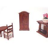 1/12 Dollhouse Miniature Wooden Furniture Double Door Closet Wardrobe Decor Cabinet Model for