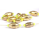 50Pcs Quick-Descent Falling Underwater Copper Fishing Sinkers 1.8g 3.5g 5g 7g 10g Weights Oval Brass Split Rig Accessories Tools