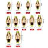 50Pcs Quick-Descent Falling Underwater Copper Fishing Sinkers 1.8g 3.5g 5g 7g 10g Weights Oval Brass Split Rig Accessories Tools