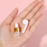 50Pcs Set 1ML Gold Mini Brown Screw Cap Glass Bottle for Essential Oils, Chemistry Lab Chemicals And Perfumes