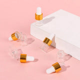50Pcs Set 1ML Gold Mini Brown Screw Cap Glass Bottle for Essential Oils, Chemistry Lab Chemicals And Perfumes
