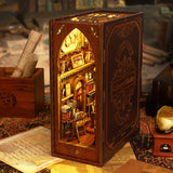 1pc DIY Book Nook Kit, DIY Miniature Dollhouse 3D Wooden Puzzle Bookend For Bookshelf Decor, Tiny Model House For Adults To Build