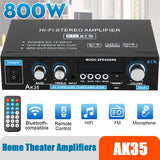 AK35 800W Home Digital Amplifiers 110-240V Bass Audio Power bluetooth Amplifier Hifi FM USB Auto Music Subwoofer Speakers