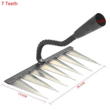 4/5/6/7 Teeth Multifunctional Weeding Hoe Rake Gardening Lawn Rake Grasping Raking Loosening Soil Garden Agricultural Farm