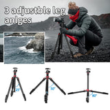 Camera Tripod&amp;Pan Head Travel Camera Tripod with Monopod 360 Degree Low Profile Ball Head for DSLR Cameras Cell Phones
