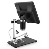 AD208S 5X-1200X Digital Microscope LCD Display Screen 1280 * 800 Adjustable 1080P Scope Soldering Tool with Two Fill Lights