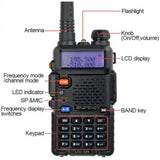 Original Baofeng UV5R Walkie Talkie 136-174Mhz & 400-520Mhz Dual Band Frequency Modulation 1800mah Radio LED Screen