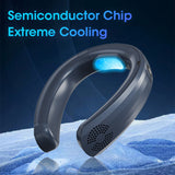 Portable USB Hanging Neck Mute LED Digital Display Bladeless Mini Electric Fan - Surround Air Outlets, for Outdoor Sports