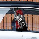 B Stickers Rose Graffiti Window Pillar Decals Decor Artistic Sense Auto Personality Sticker For B-Pillar Dimensions