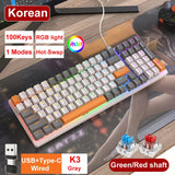 K96 Gaming nical RGB Backlight 100 Key Hotswap Red/Green Switch 2.4G/BT5.0 Wireless Keyboard for PC Computer Gamer