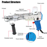 Cut Pile and Loop Pile Machine for DIY Knitting EU Plug Electric Carpet Rug Guns Carpet Weaving Knitting Tufting Gun