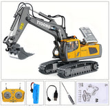 2.4Ghz Remote Control Excavator  Toy Metal Shovel ,11 Channel RC Construction Bulldozer Vehicles Digger Toys