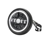 7 Inch Motorcycle Round LED Headlight with Housing Bucket, High/Low Beam, Turn Signal, DRL Angle Eyes
