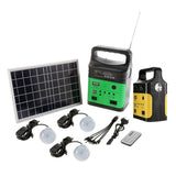 Portable Generator with 3 Bulbs, Radio, and Outdoor Solar Power Panel - Camping Kit for LED Emergency Lighting with Remote Control