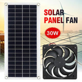 30W 12V Solar Exhaust Fan Air Extractor 12cm Mini Ventilator Solars Panels Powered Fans for Dog Chicken House Greenhouse RV