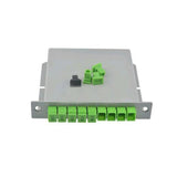 12PCS SC APC 1X8 FTTH Fiber Optic PLC Splitter box with Planar waveguide type Optical splitter Free shipping