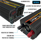 Pure Sine Wave Inverter 4000W 6000W 8000W Power DC 12V To AC 220V Voltage Converter Solar Car Inverters With Digital Display