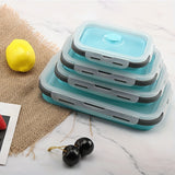 4pcs, Collapsible Food Storage Container Silicone Lunch Box Outdoor Travel Lunch Box, Travel Accessories