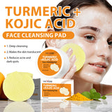 30PCS Turmeric Kojic Acid Pads Facial Sponges For Cleansing Exfoliating Daily Cleaning Face Skin Care