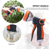High Pressure Garden Head Ergonomic Water Hose Sprayer with 5 Spray Patterns for Watering Plants Cleaning Cars Showering