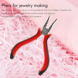 1 Pack 45 Steel Bead Crimper Tools Crimping Press Plier for Jewelry Making Red
