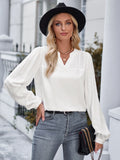 European And American Leisure V-neck Slim-fit Solid Color Trendy Long-sleeve Shirt