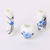 Set of 3Pcs Dollhouse Miniature Plastic Flower Vase---Blue Painted