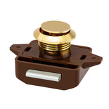 15Pcs Keyless Push Button Catch Door Knob Lock For RV Caravan Cabinet Boat Motor Home Cupboard, Brown Gold
