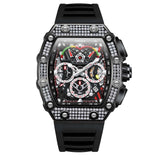 2022 New Men's Automatic Mechanical Watch ONOLA Fashion Unique Luxury Diamond Inlaid Design Waterproof Silicon Tape Watches Men