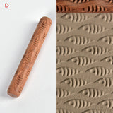 Wood Hand Rollers for Clay Stamp Clay Pattern Roller Ceramic Tools Carved Texture Printing Mud Rolling Embossed Pattern Fashion