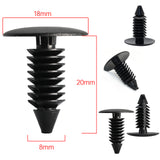 50PCS Auto Fastener 8mm Hole Nylon Clips Fender Bumper Shield Retainer Plastic Rivet For Universal Car Automobile Snap