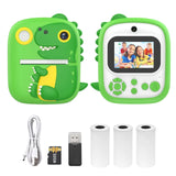 Mini Photo Printer for Children - 1080P Instant Print Camera with 1200W Dual Cameras, 2.4'' Screen, Support Music Playback and Game Play
