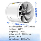 220V 4/6/7/8/10/12inch round duct exhaust fan Air Ventilator Metal Pipe Ventilation vent Exhaust Fan for Household kitchen