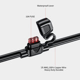 60cm Extension Cable Adapter SAE to O Ring Terminal Harness Quick Disconnect 10A Fuse for Tractor Motorcycle Trucks Cars RV