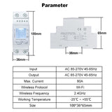 Tuya Smart Zigbee Energy Meter Single Phase 80A Din Rail Power Monitor Kwh Wattmeter Voltmeter 110V 220V 50/60Hz