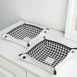 Foldable PU Leather Desktop Storage Tray For Coin Trinket Multifunctional Home Decoration Accessories Organizer