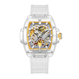 Watch for Men ONOLA Sprots Fashion Plastic Transparent Hollow Full Automatic Mechanical Watches Men Waterproof Clock