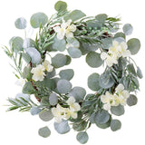 17 Inch Eucalyptus Greenery Spring Farmhouse Garland Plastic Wreath For Front Door Wedding Wall