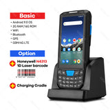 Android 9.0 Honeywell 1D 2D Scanner Red PDA with Charge Cradle Handheld POS Terminal Data Collector Reader QR Barcode Scanning Inventory Managememt WiFi Bluetooth 4G GPS NFC