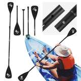 Single Double Ended Paddles Aluminum Alloy 3-Piece Adjustable Kayak Dual-Purpose Detachable SUP Paddle for Canoe Kayaking