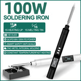 PTS200 V2 100W Electric Soldering Iron Portable Quick Warm-Up Tin Melting Open Source Supports PD3.0 Firmware Upgradeable Battery Not Included T12/TS100 Compatible