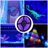 UV Ultraviolet 3528 SMD LED Strip Light 5M Waterproof Ribbon Flexible Tape Lamp For Party Bedroom TV Computer Decoration