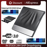 USB 3.0 External Burner Slim Disk Duplicator Quiet Operation RW DVD CD Writer Drive for Laptop Desktop PC