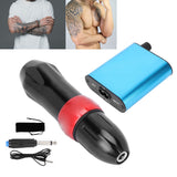 Tattoo Pen Adjustable Voltage Low Noise Tattoo Machine Aluminum Alloy Frame with Power Supply Wireless Foot Pedal for Beginners