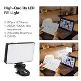Pocket Clip-on LED Computer Tablet Phone Video Conference Light 2500K-9000K Dimmable Battery for One Meeting