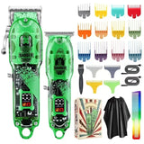RESUXI LM-2032 Professional HairTrimmer Suit Shaver Electric Cordless Barber Clippers Transparent Visual Body Hair Cutter