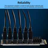 M2 M-EKY PCIE3.0 To SATA6G PCIE Riser 16000 MB/s Transmission Speed PCI Expansion Adapter Card for Hard Disk Support SATA