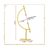 2 Pcs Golden Toned Sphere Holder Metal Caliper Style Crystal Display Stand for Mineral Ornament